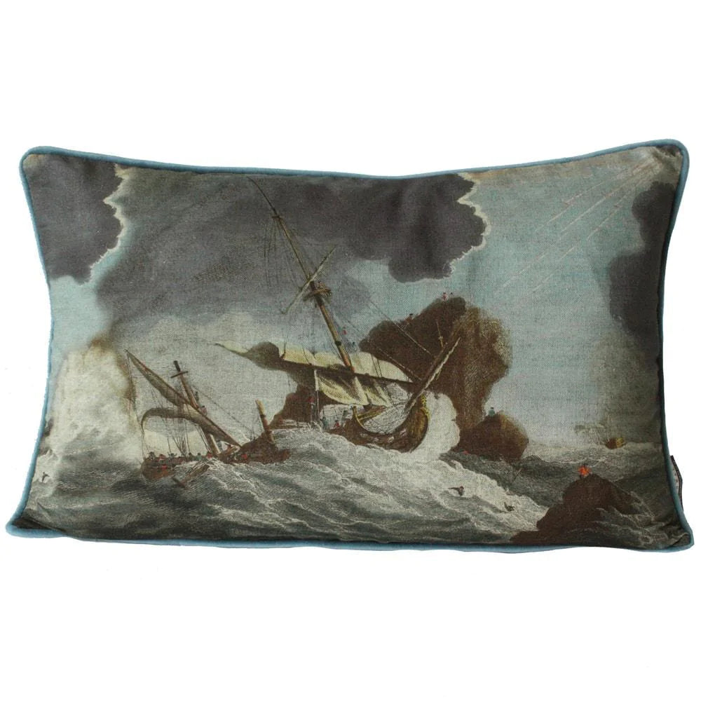 Shipwreck Velvet Cushion Covers Shipwreck Velvet Cushion Covers Cream Cornwall Shipwreck Day Rectangle 40 cm x 60 cm 