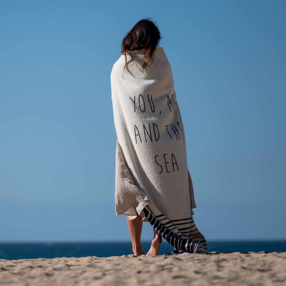 You, Me & The Sea Recycled Cotton Blanket You, Me & The Sea Recycled Blanket Atlantic Blankets 