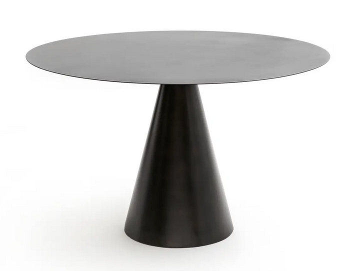 Black Gunmetal Round Dining Table