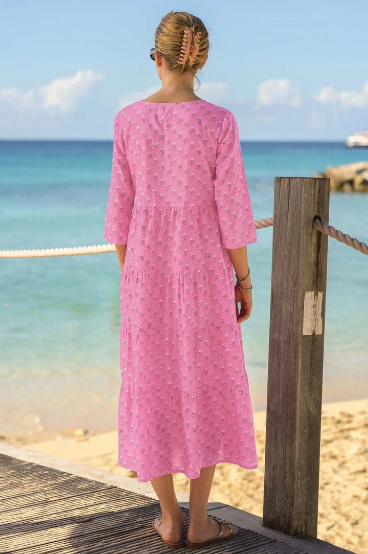 Emma Organic Cotton Midi Dress by Aspiga Emma Midi Cotton Dress Aspiga Medium Periwinkle Pink 