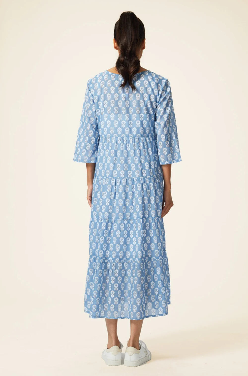 Emma Organic Cotton Midi Dress by Aspiga Emma Midi Cotton Dress Aspiga Small Geranium Blue/White 