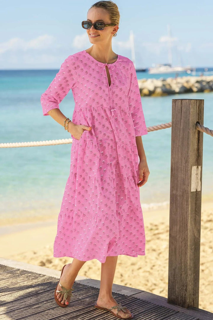 Emma Organic Cotton Midi Dress by Aspiga Emma Midi Cotton Dress Aspiga XSmall Periwinkle Pink 