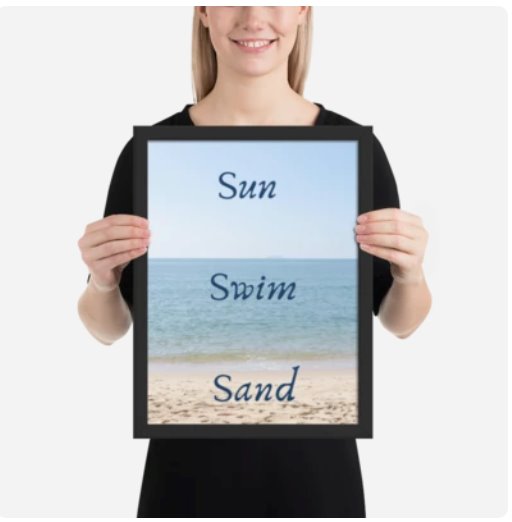 Framed matte paper poster - Sun Swim Sand Framed Print Sun Swim Sand Wild Atlantique - Printly 