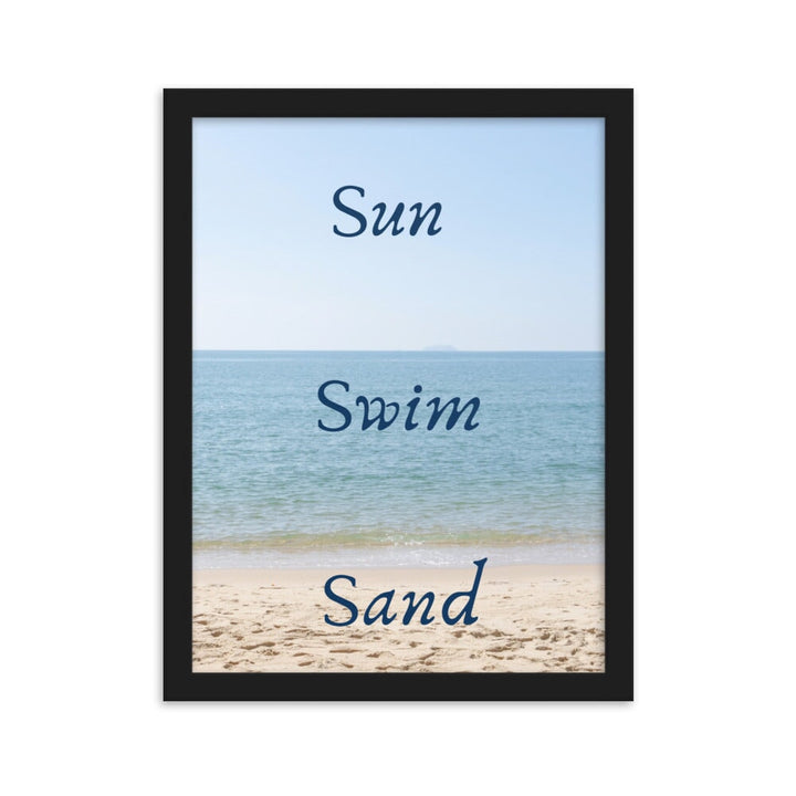 Framed matte paper poster - Sun Swim Sand Framed Print Sun Swim Sand Wild Atlantique - Printly 