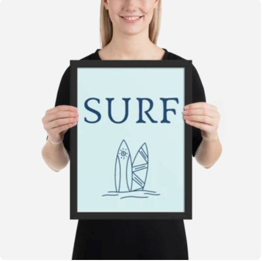 Framed matte paper poster - Surf Framed Print Surf Wild Atlantique Printful 