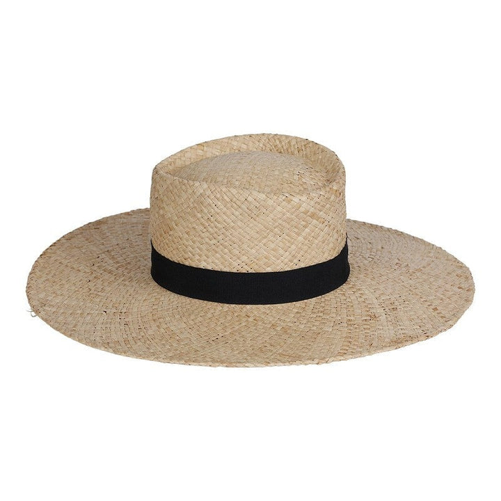 Natural Woven Sun Hats Natural Woven Sun Hats The Moshi Aaliyah Raffia Hat with Black Band 