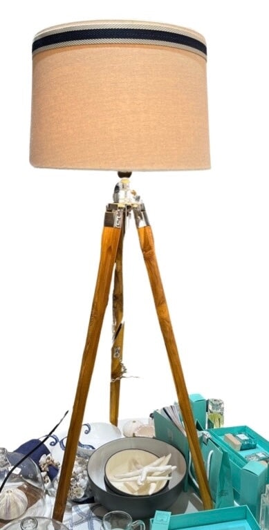 Nautical Tripod Wood Table Lamp Tripod Table Lamp with Shade Wild Atlantique 