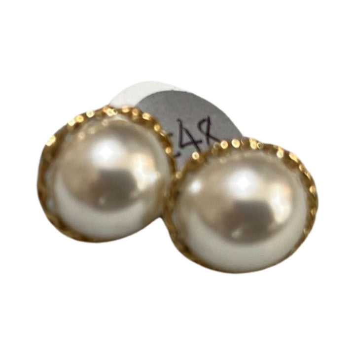Vintage Angel Jewelry Vintage Angel WA37 - 9ct Gold Pearl Earrings _F 