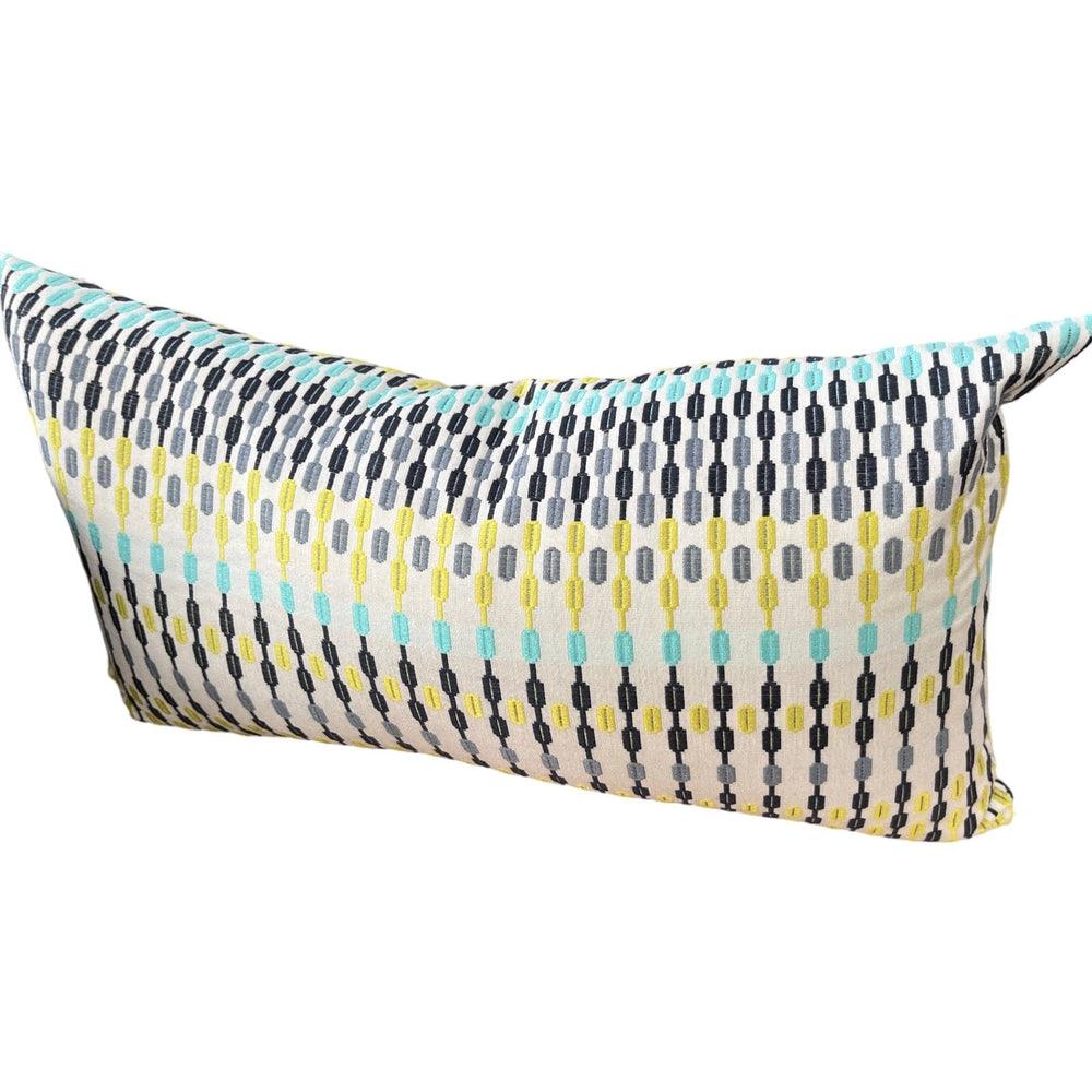 Wild Atlantique Custom Cushions Wild Atlantique Custom Coastal Cushion Cover Wild Atlantique Yellow Black & Aqua 10x40cm without insert 