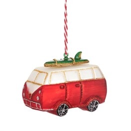 Christmass Ornaments Christmass Ornaments Sass & Belle Camper with Surf Board Shaped Bauble 