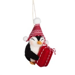 Christmass Ornaments Christmass Ornaments Sass & Belle Penguin with Gift - Felt 