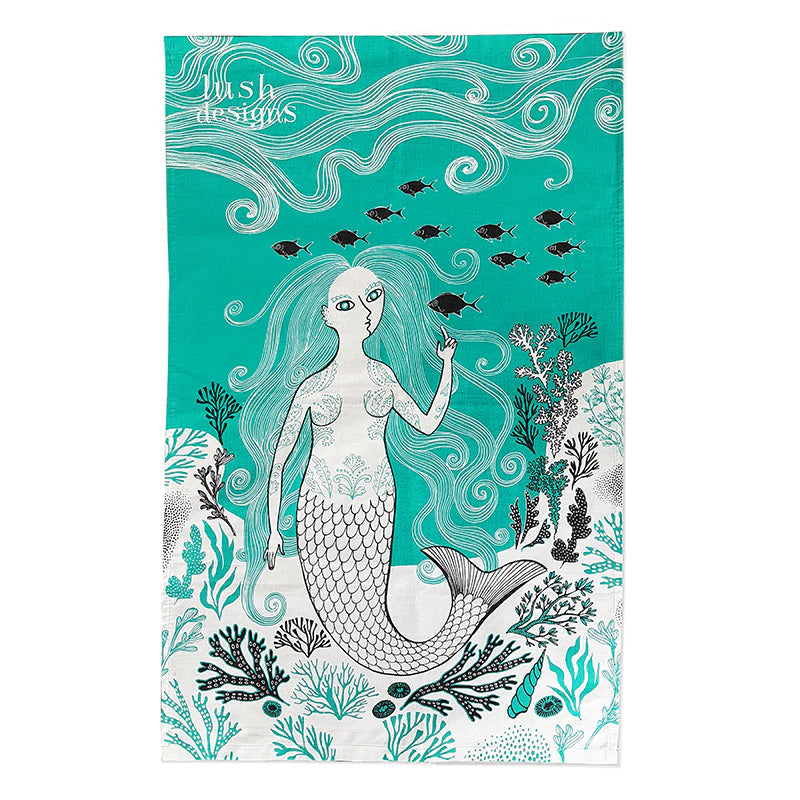 Coastal Tea Towels Coastal Tea Towels Lush Designs Mermaid 