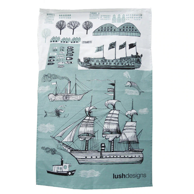 Coastal Tea Towels Coastal Tea Towels Lush Designs Ship 