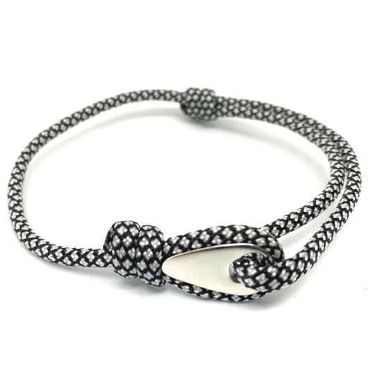 Coastline Jewellery by Zamsoe Silver Zamsoe Adjustable Rope Bracelet - Black White 