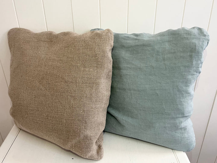 French Cushions French Linen Cushions Home Spirit Sweet Dusty Aqua 45x45cm 