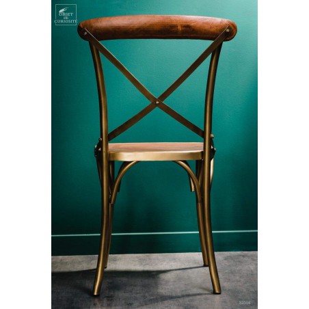 Iron and Leather Bistro Chair Iron and Leather Dining Chair Object d'Curiosite 