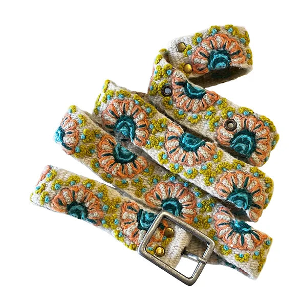 Jenny Krauss Belts Peruvian Woven Belt Jenny Krauss Belts Andean Flower Skinny Belt Small 