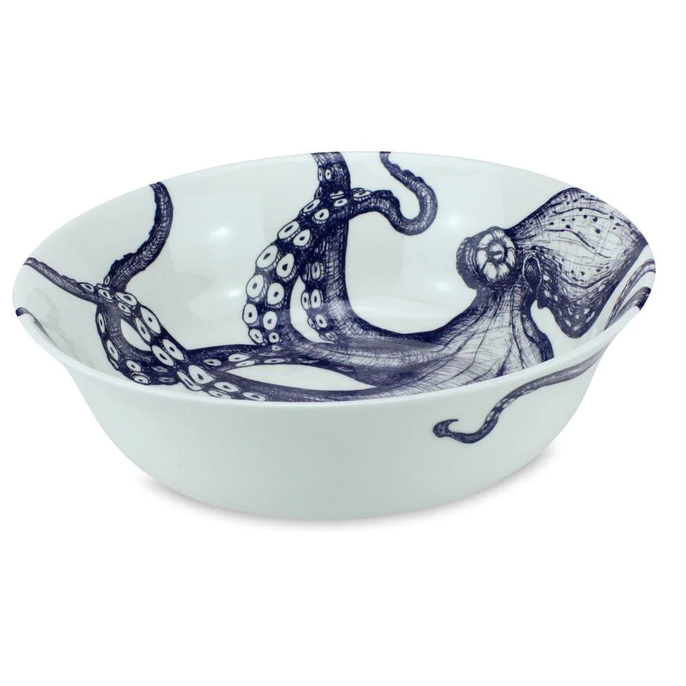 Maritime Bone China Tableware Marine Bone China Tableware Cream Cornwall Serving Bowl Octopus 