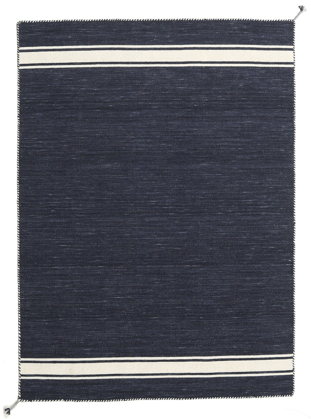 Navy / Off White Dhurrie Rug Ernst Navy & Off White Dhurrie Rug from India Rug Vista 