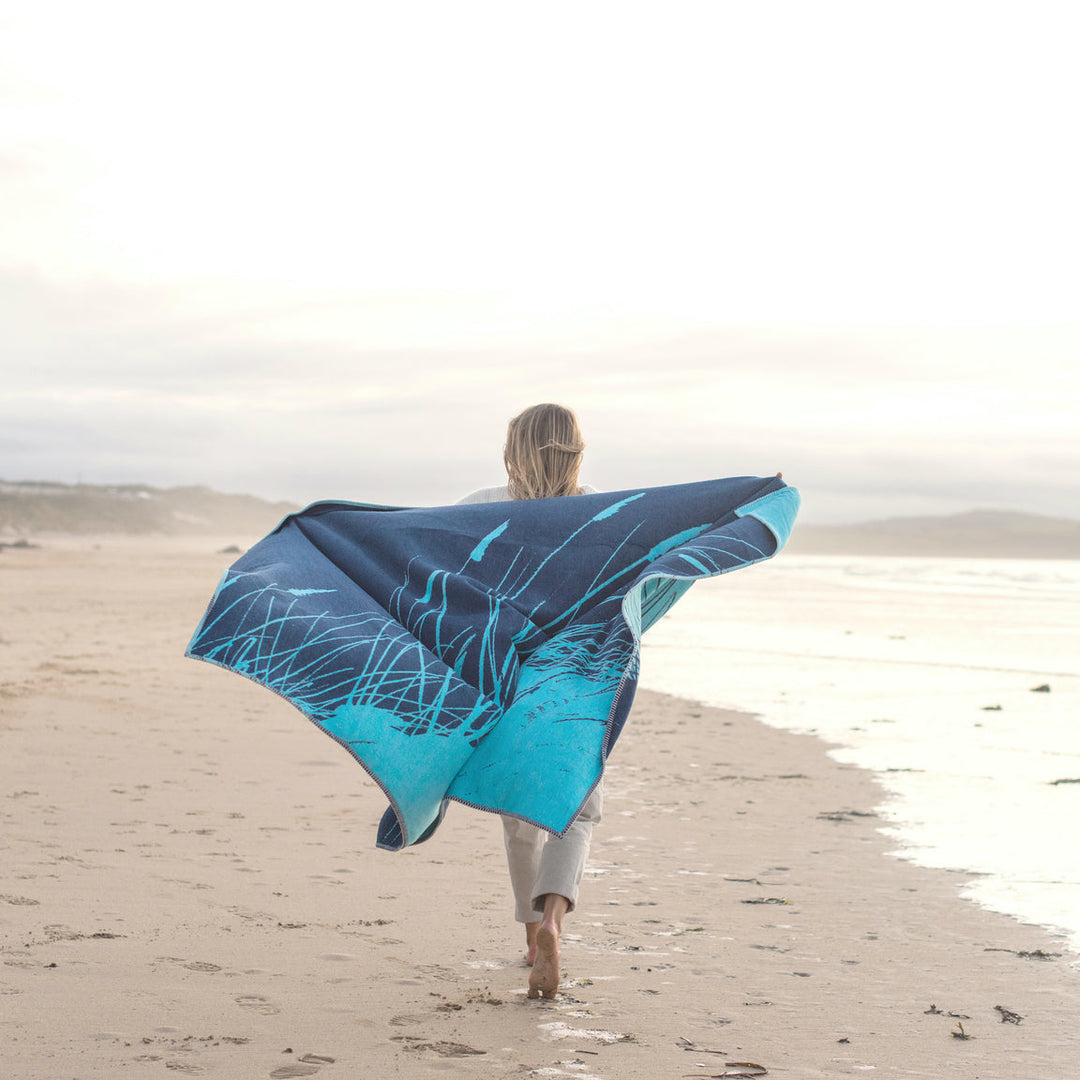 Seagrass Recycled Cotton Blanket Seagrass recycled Blanket Atlantic Blankets 