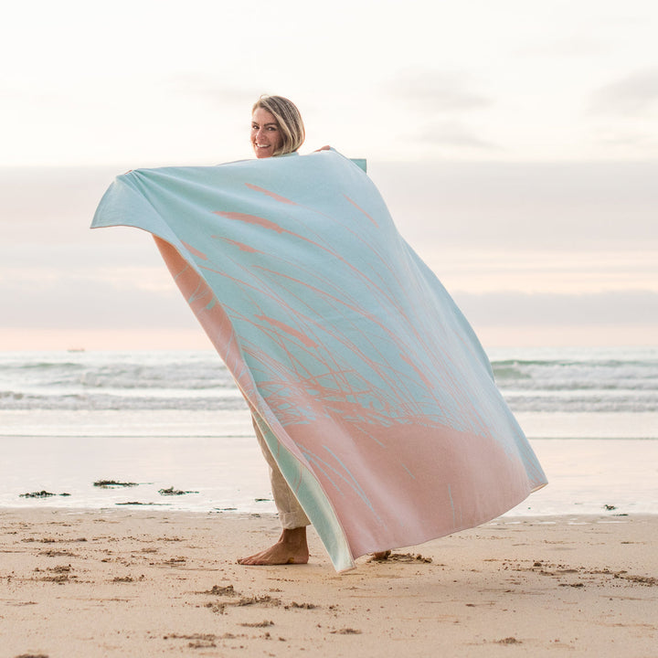 Seagrass Recycled Cotton Blanket Seagrass recycled Blanket Atlantic Blankets 160 x 200 cm Pink 