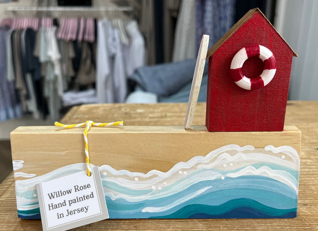 Willow Rose Wave & Boat Art Willow Rose Wood Art Willow Rose Sea/Beach Scene with 1 Hut 